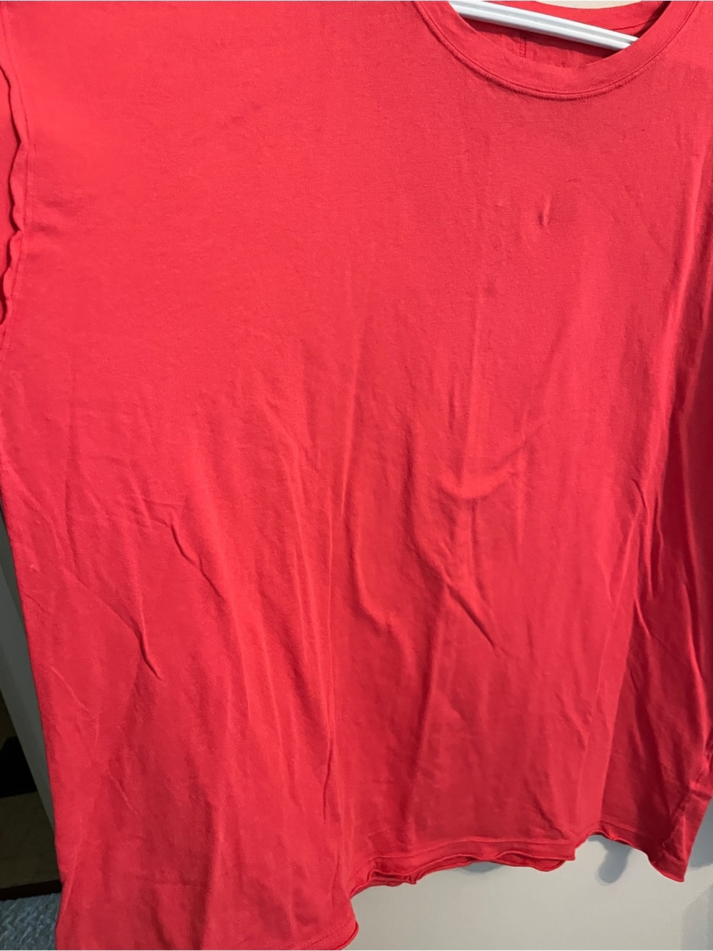 We The Free Red Long Sleeve Oversized T-Shirt XL Raw Seams - Picture 3 of 10